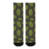 Hop pattern black background Crew Socks