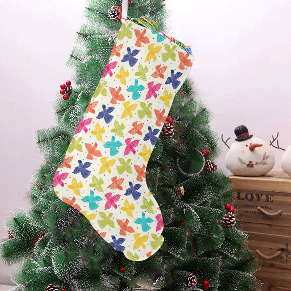 Pigeon Pattern Print Design 01 Christmas Stocking