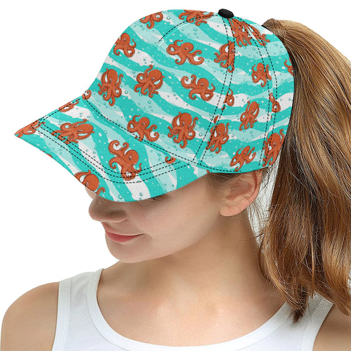 Octopuses sea wave background All Over Print Snapback Cap