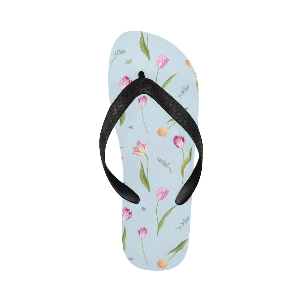 Watercolor Tulips pattern Unisex Flip Flops
