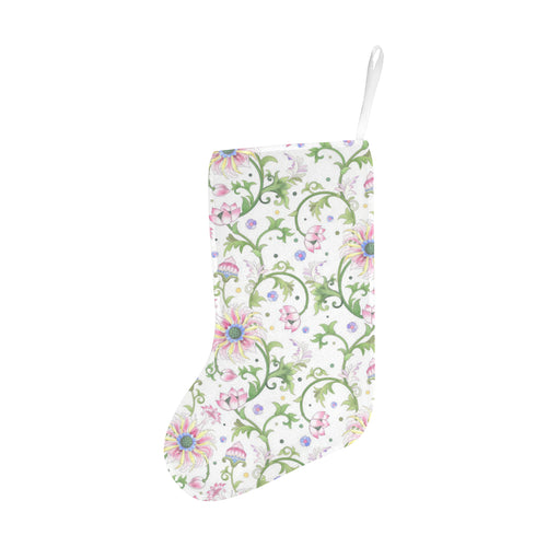Beautiful pink lotus waterlily leaves pattern Christmas Stocking