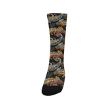 Chameleon lizard tropical leaves palm tree Crew Socks