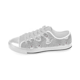 white swan gray background Men's Low Top Shoes White