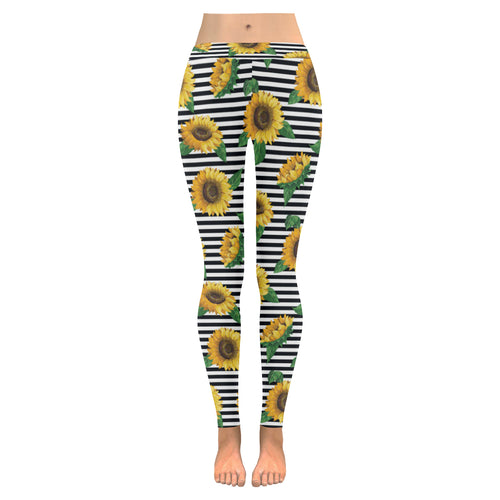 sunflowers ribbon background Women's Legging Fulfilled In US
