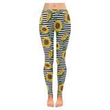 sunflowers ribbon background Women's Legging Fulfilled In US