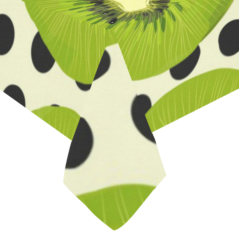 kiwi black dot background Tablecloth