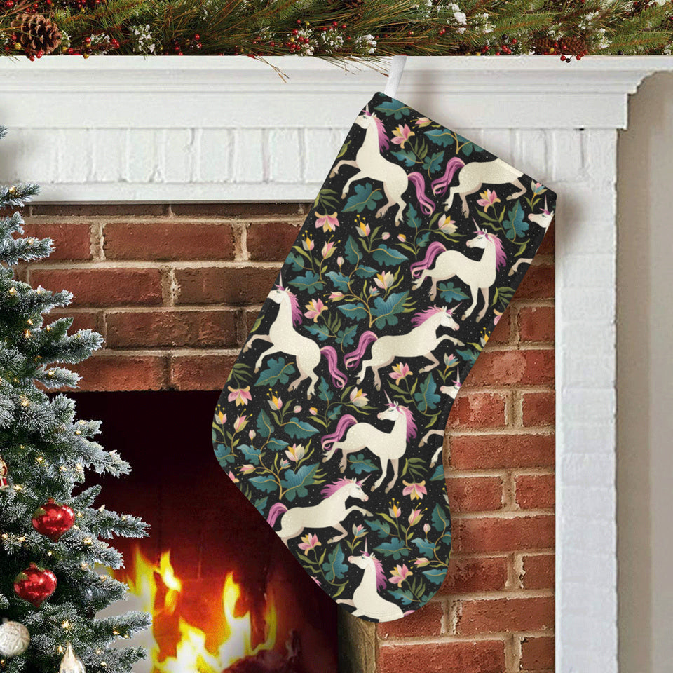 Unicorns forest background Christmas Stocking