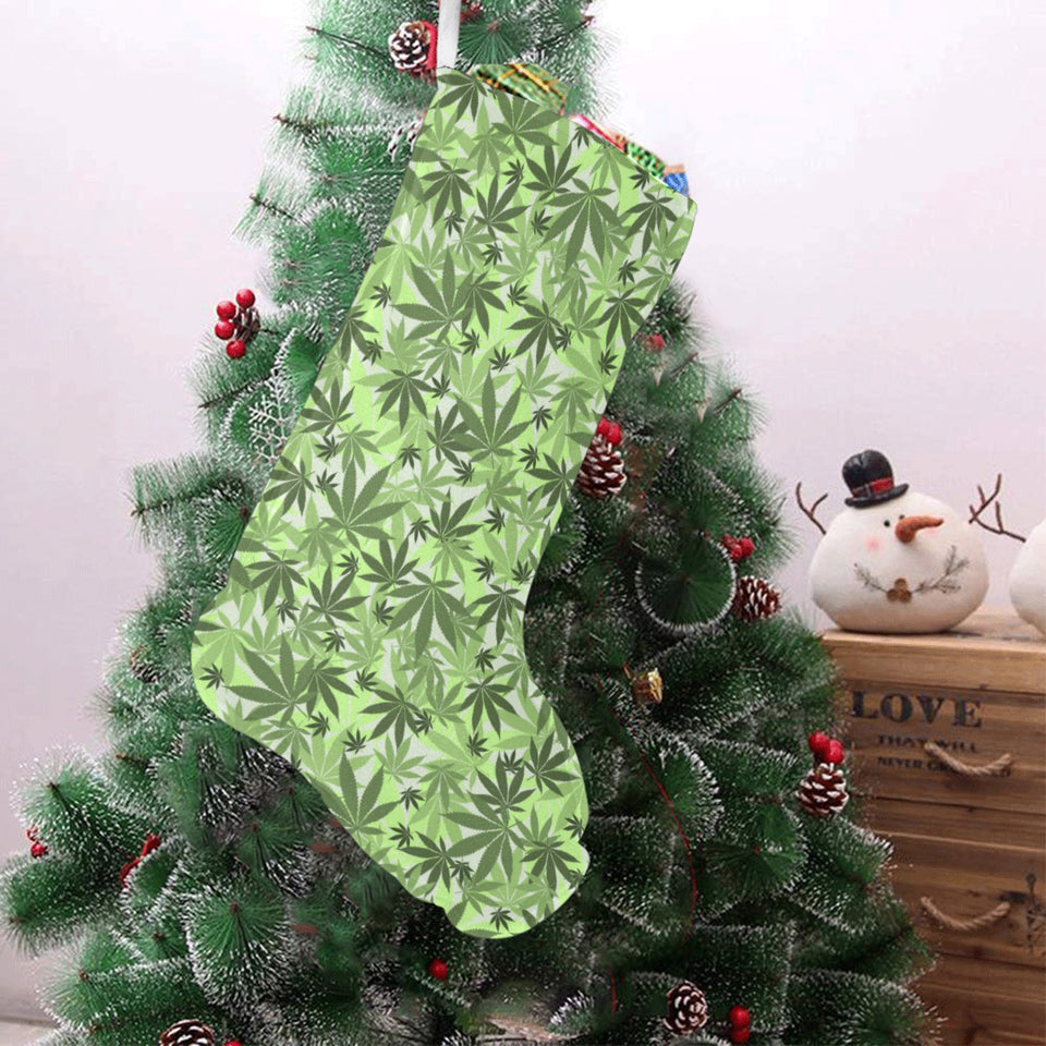 Canabis Marijuana Weed Pattern Print Design 01 Christmas Stocking