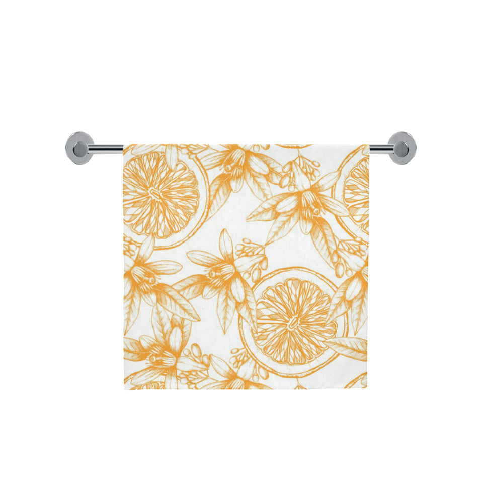 hand drawn orange fruit pattern Bath Towel