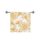 hand drawn orange fruit pattern Bath Towel