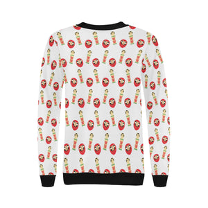 Daruma japanese wooden doll Women's Crew Neck Sweatshirt