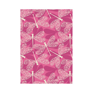 Beautiful dragonfly pink background House Flag Garden Flag
