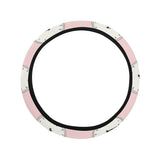 Clock pattern pink blackground Car Steering Wheel Cover