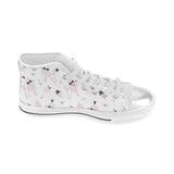 Poodle dog rose cake pattern Women's High Top Canvas Shoes White