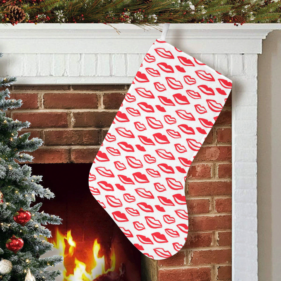 Lips Pattern Print Design 05 Christmas Stocking