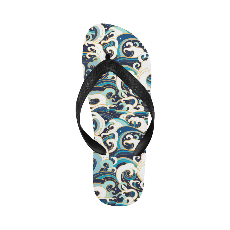 Japanese wave pattern Unisex Flip Flops