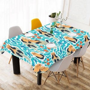 Cute sea otters fishe sea urchin pattern Tablecloth