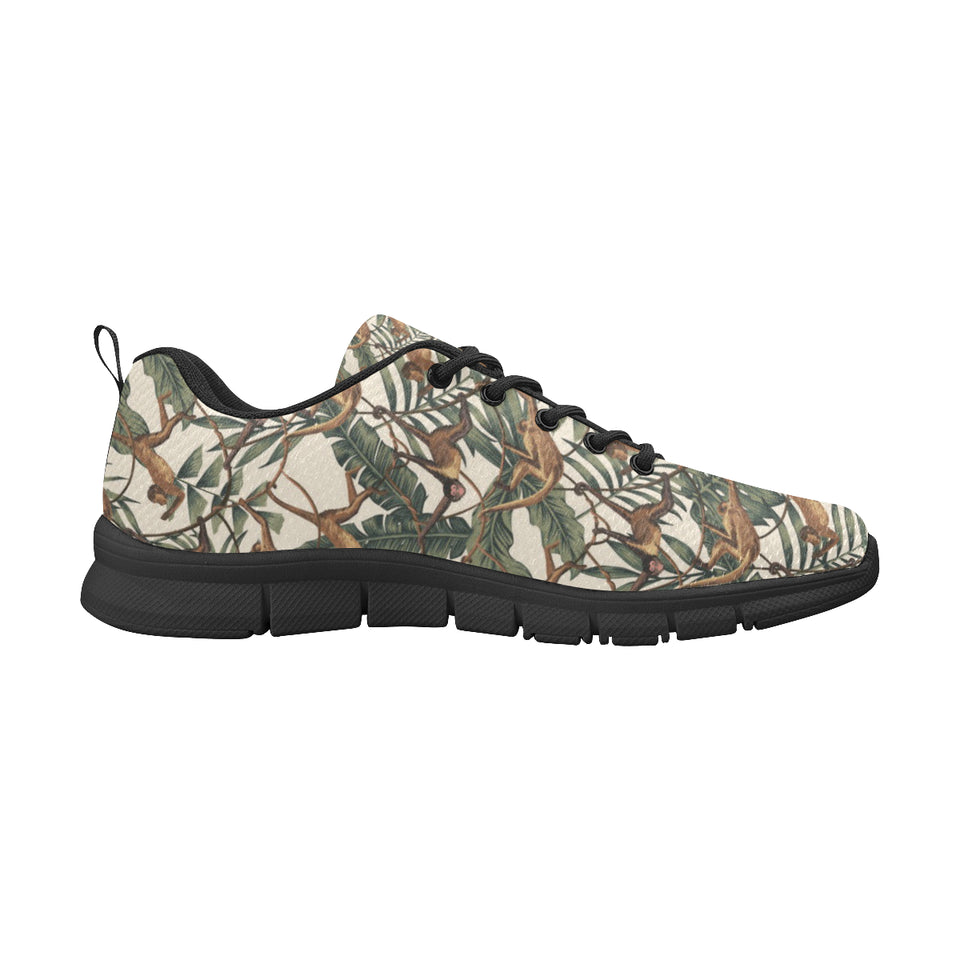 Monkey tropical leaves background Women's Sneaker Shoes