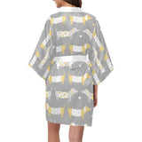 Cute dachshund dog pattern Women's Short Kimono Robe