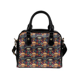 Sugar skulls flower maxican pattern Shoulder Handbag