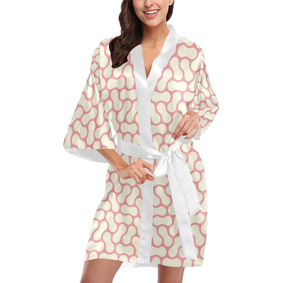 peanuts texture pattern Women's Short Kimono Robe