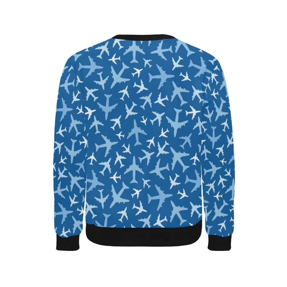 Airplane pattern in the sky Men's Crew Neck Sweatshirt