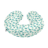 Green ginkgo leaves pattern U-Shaped Travel Neck Pillow