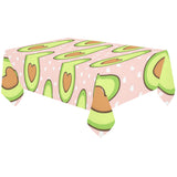 Avocado heart pink background Tablecloth