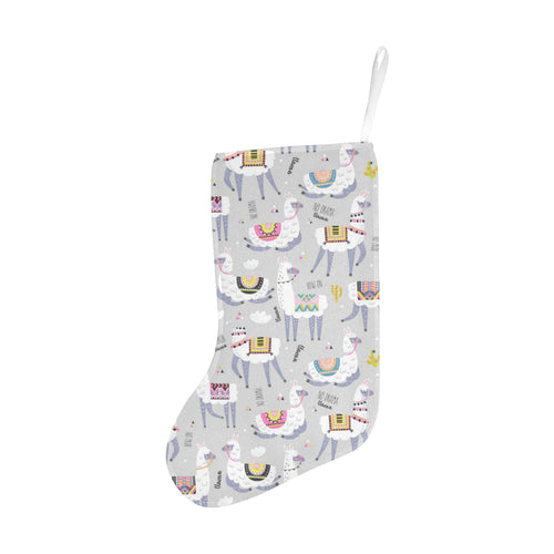 Cute Llama Alpaca pattern Christmas Stocking