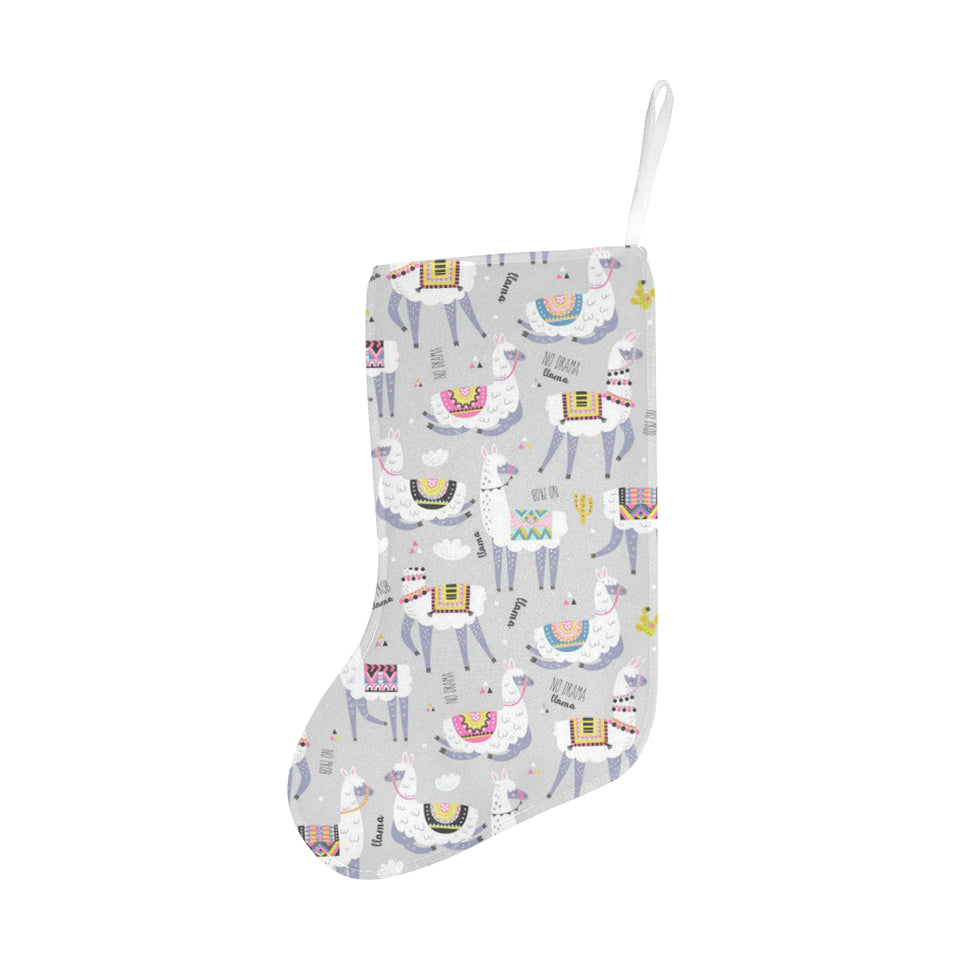 Cute Llama Alpaca pattern Christmas Stocking