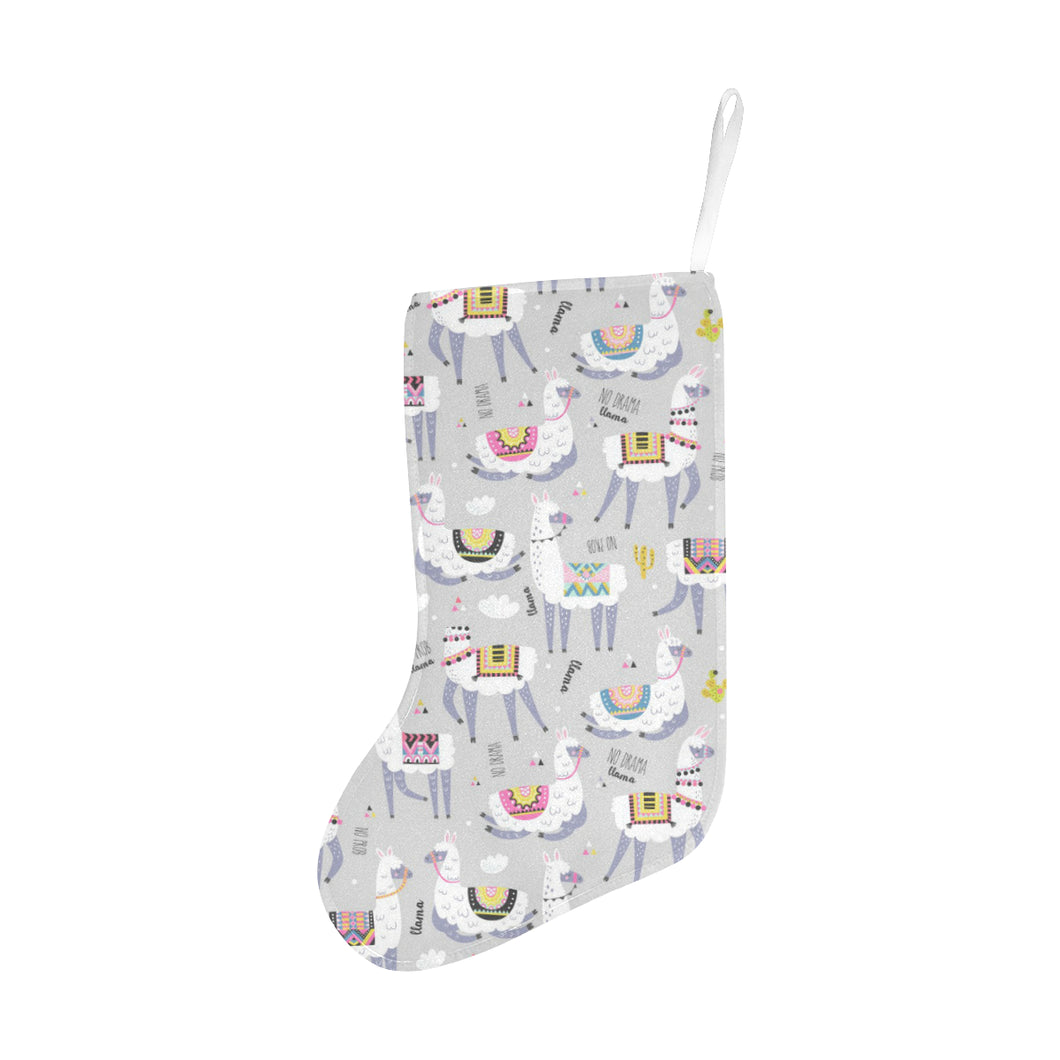 Cute Llama Alpaca pattern Christmas Stocking