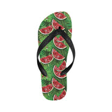 Watermelons tropical palm leaves pattern backgroun Unisex Flip Flops