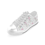 Cute poodle dog star pattern Men's Low Top Shoes White
