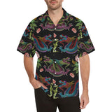 Dragons flower pattern Men's All Over Print Hawaiian Shirt
