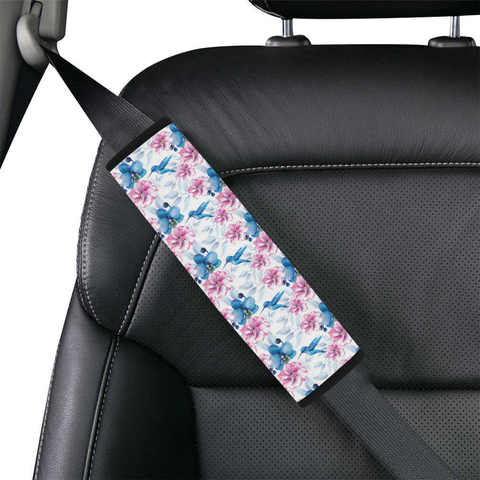 Hummingbird Pattern Print Design 02 Car Seat Belt Cover