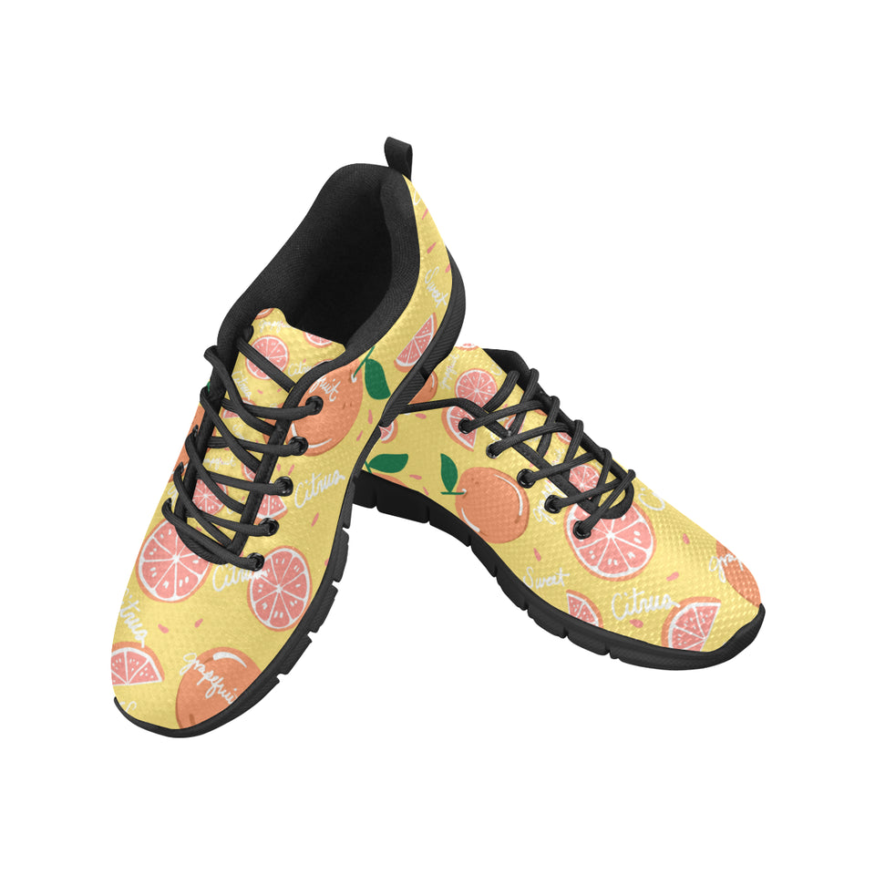 Grapefruit yellow background Men's Sneaker Shoes