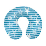 Starfish blue blackground U-Shaped Travel Neck Pillow