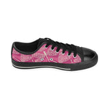 Beautiful dragonfly pink background Men's Low Top Canvas Shoes Black