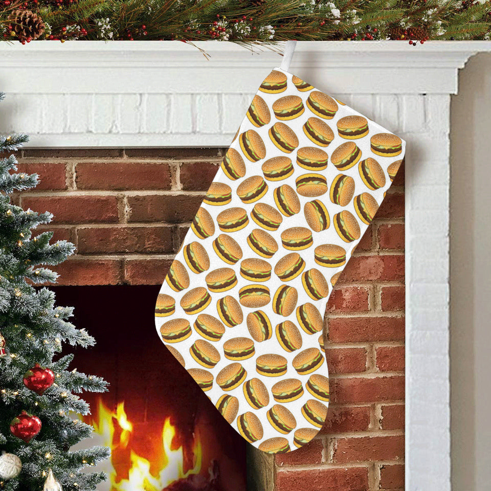 Hamburger Pattern Print Design 03 Christmas Stocking