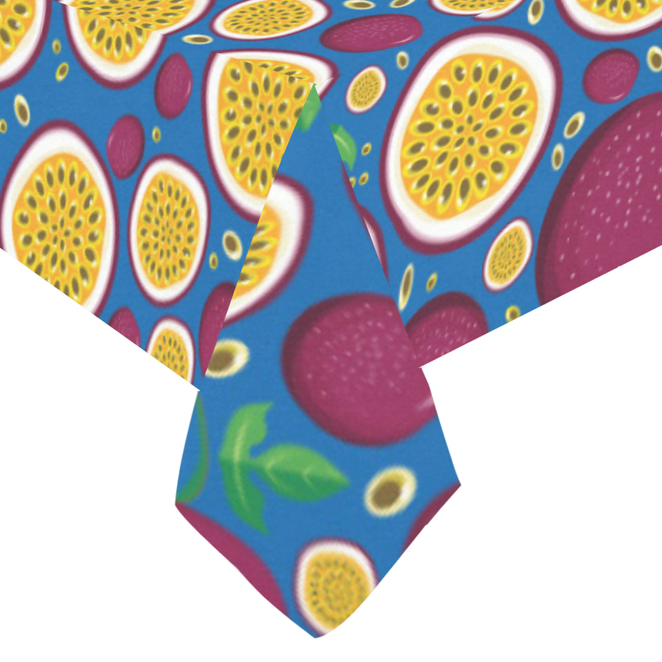 Passion fruit blue background Tablecloth