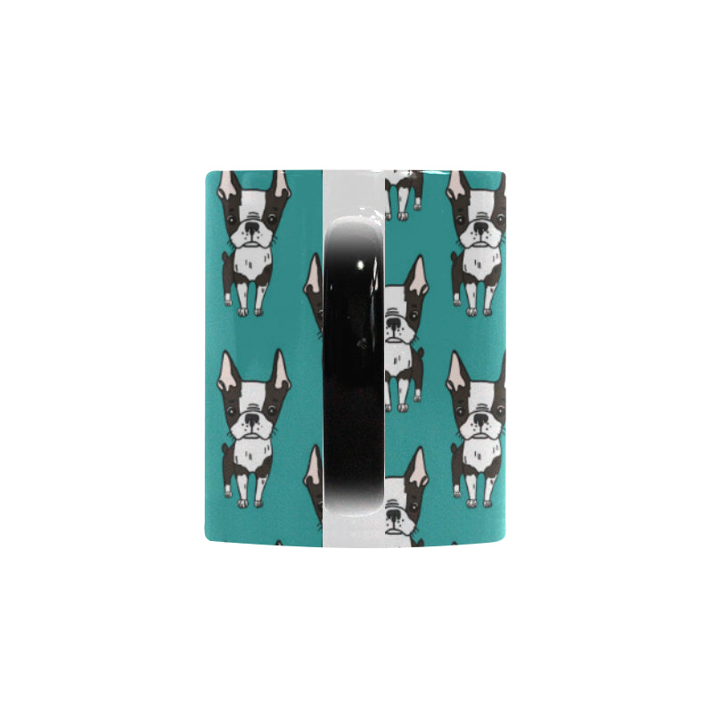Hand drawn boston terrier dog pattern Morphing Mug Heat Changing Mug