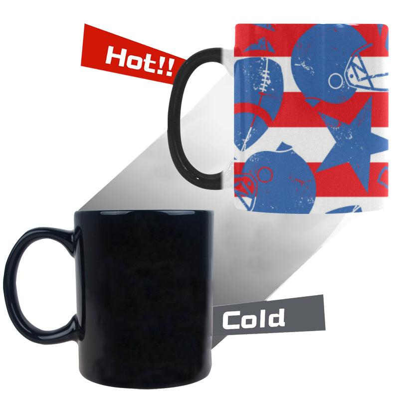 American football ball star stripes pattern Morphing Mug Heat Changing Mug