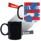 American football ball star stripes pattern Morphing Mug Heat Changing Mug