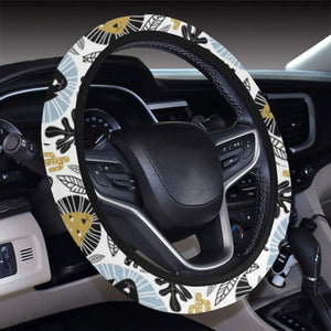 Lion Pattern Print Design 05 Car Steering Wheel Cover