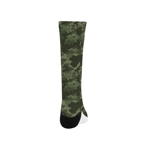 Digital Green camouflage pattern Crew Socks