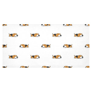 Cute beagle dog sleeping pattern Tablecloth
