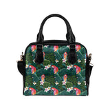 Parrot Palm tree leaves flower hibiscus pattern Shoulder Handbag