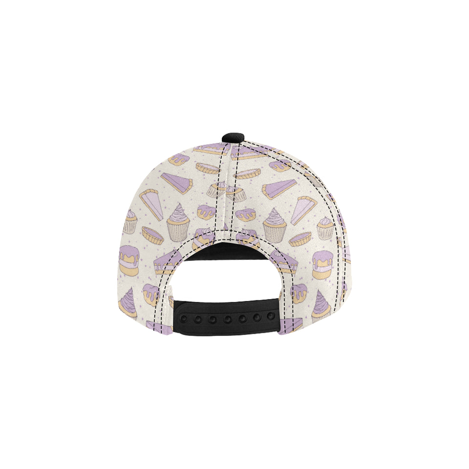 Cakes pies tarts muffins and eclairs purple bluebe All Over Print Snapback Cap