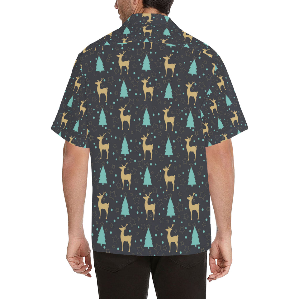 Deers star tree pattern Men's All Over Print Hawaiian Shirt