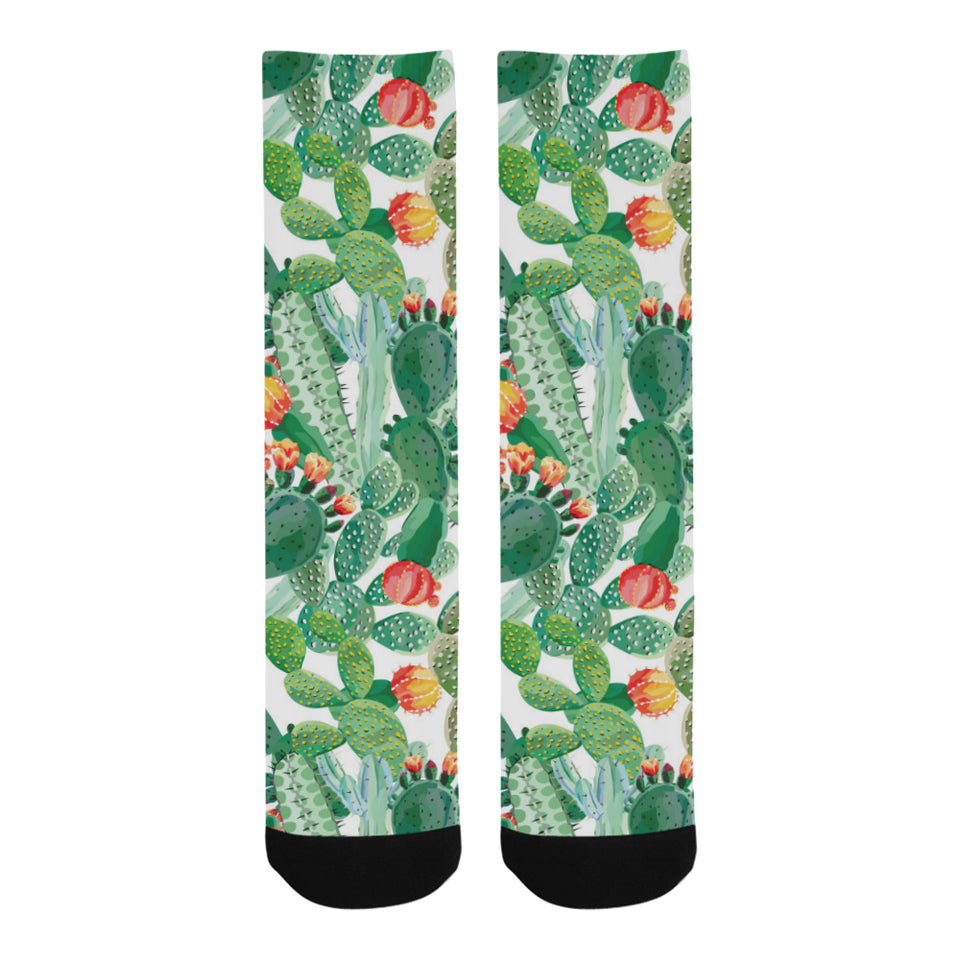 Cactus design pattern copy Crew Socks